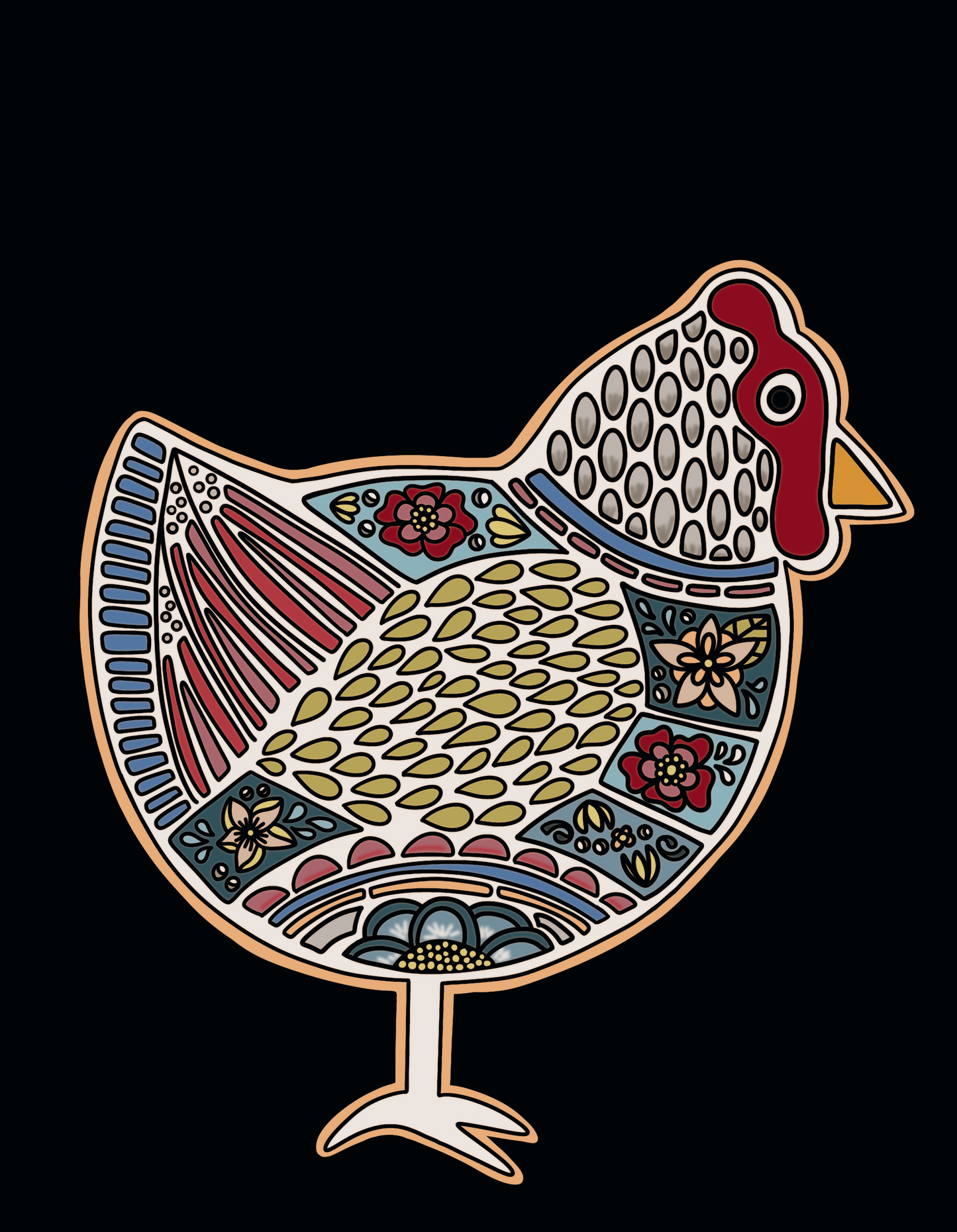 Mosaic Chicken Sticker