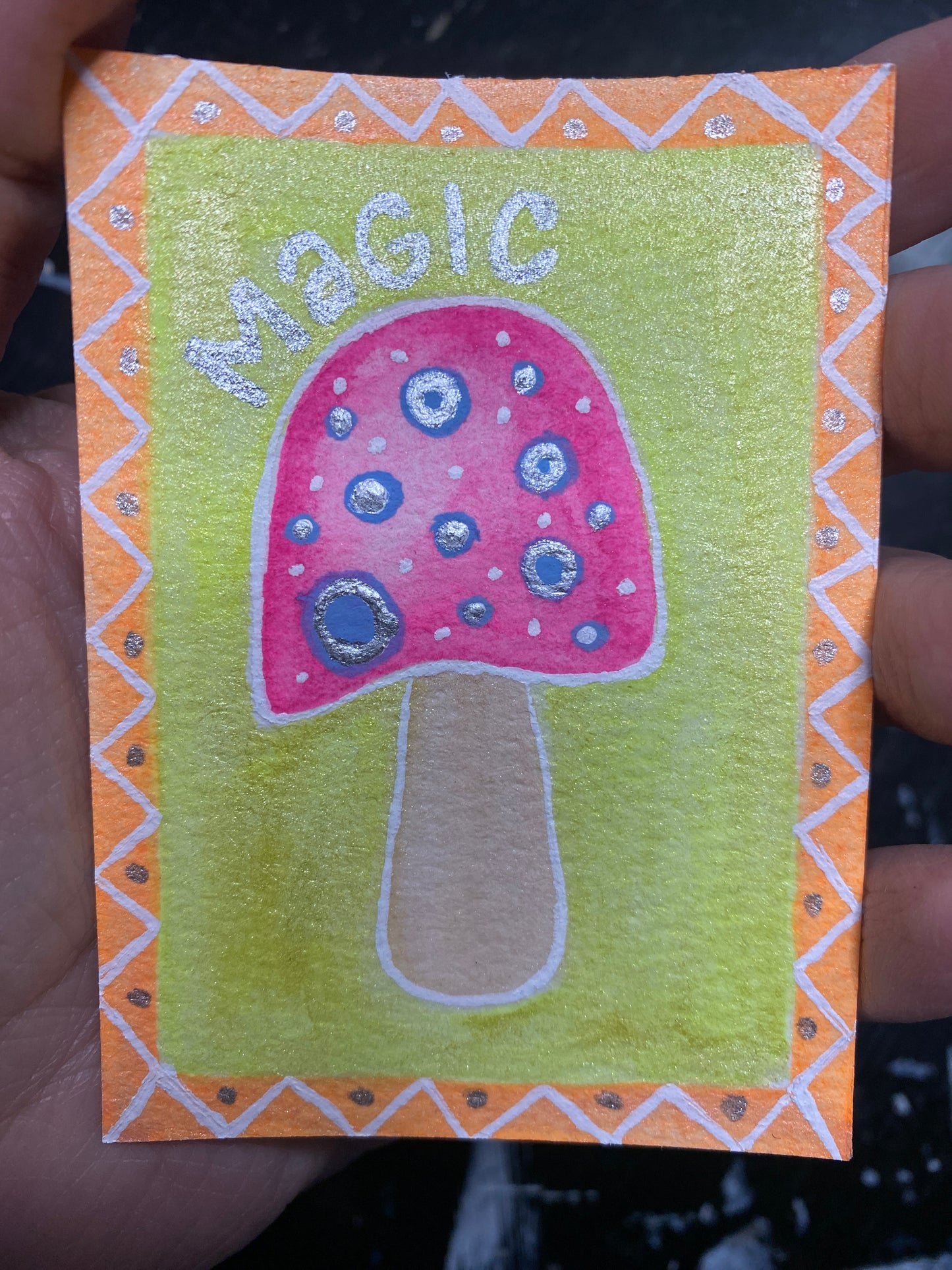 ACEO Magic Mushroom