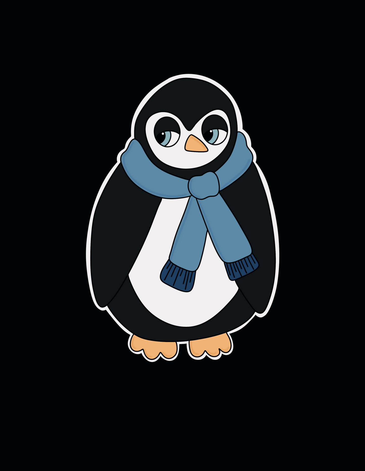 Penguin in Scarf Sticker