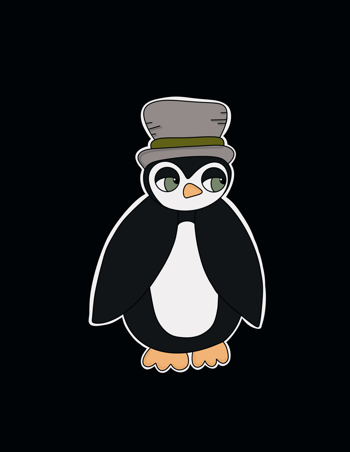 Penguin in top hat sticker