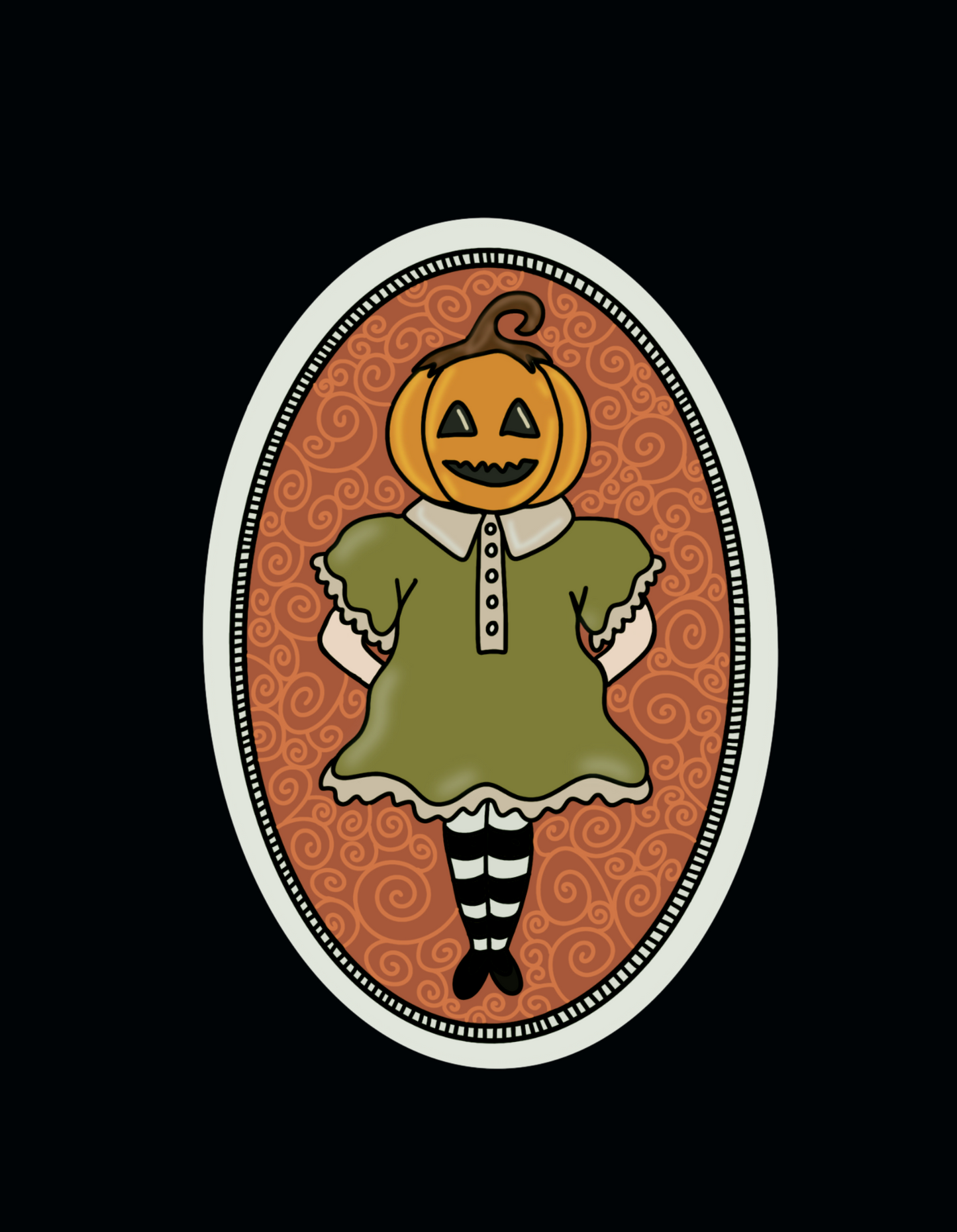 Pumpkin Girl Sticker