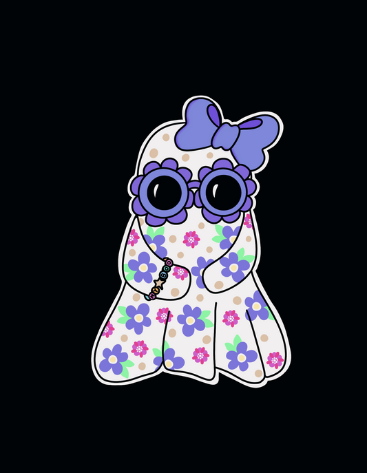 Flower Bedsheet Ghost Sticker