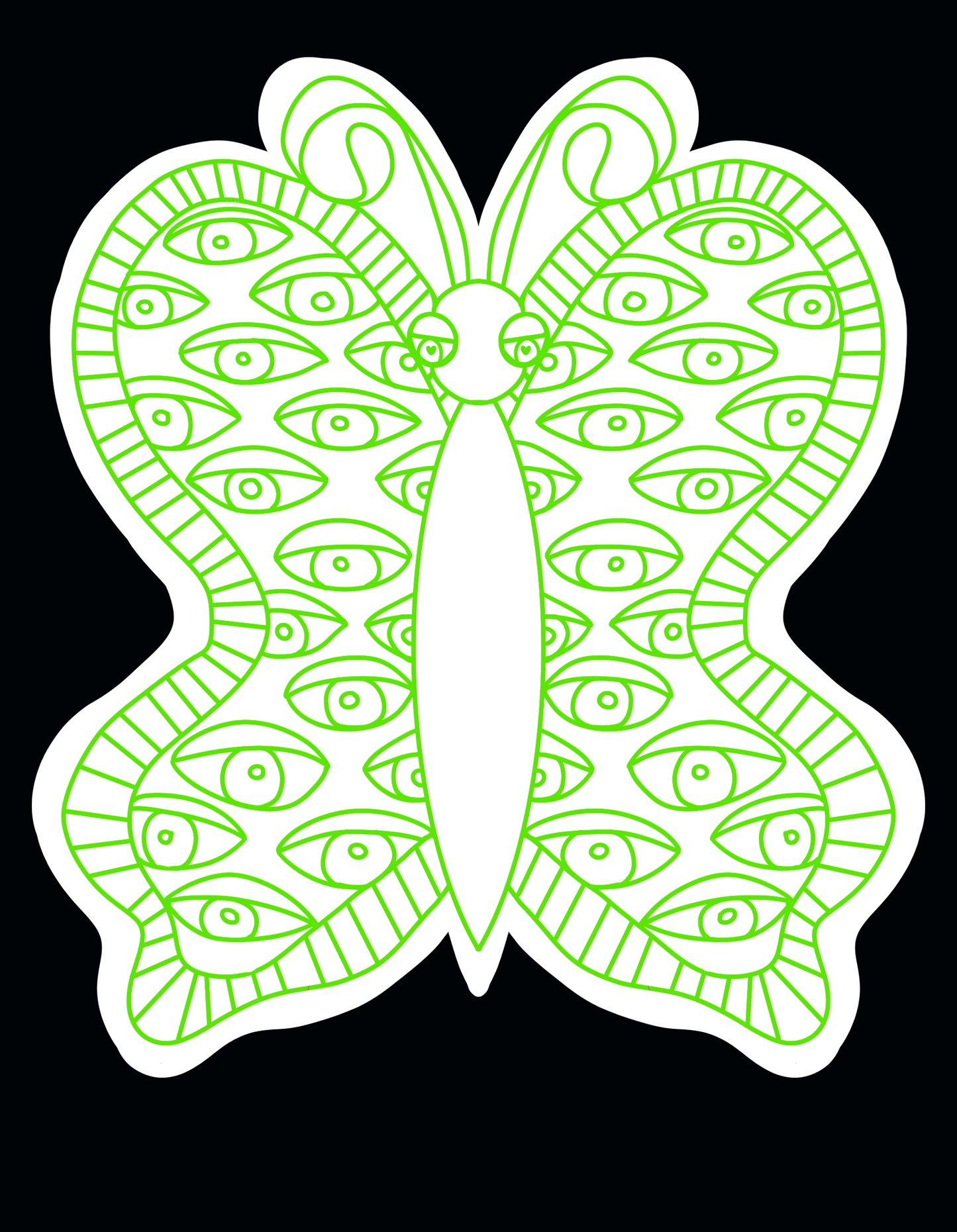 Eye Butterfly Sticker (Green)