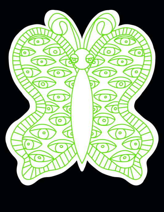 Eye Butterfly Sticker (Green)