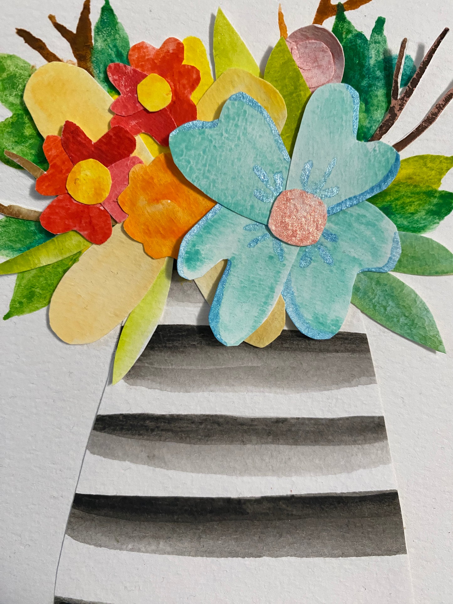 Mixed Media Flower Collage