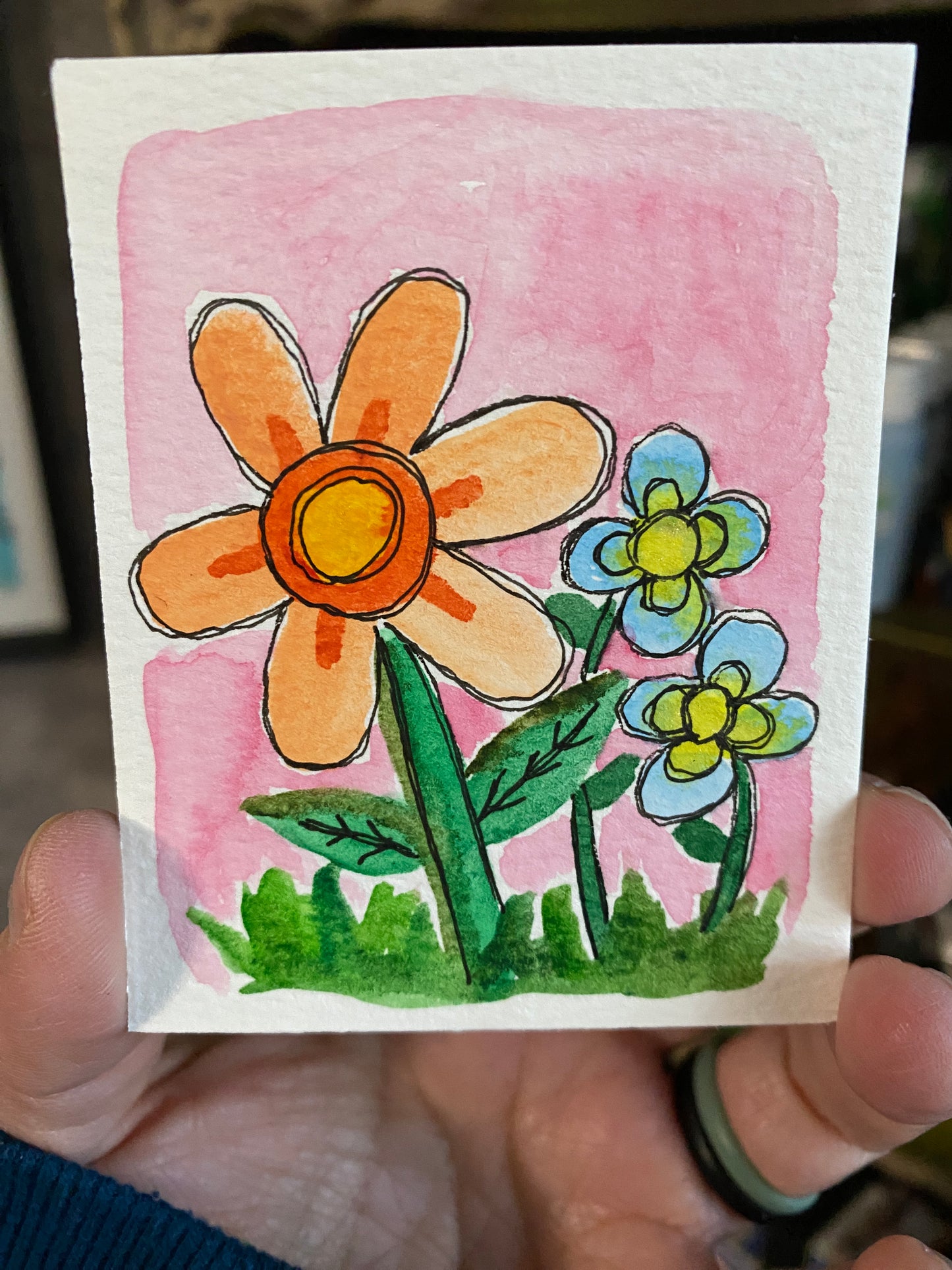 ACEO Funky Flower no.2