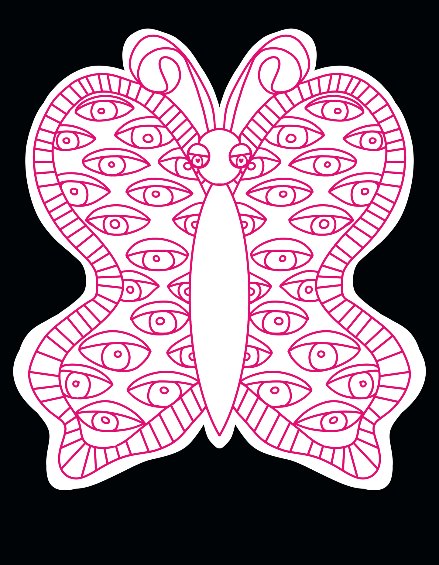 Eye Butterfly Sticker (Pink)