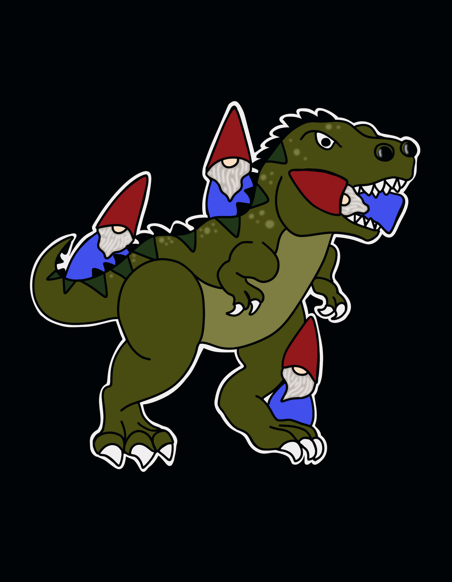 Gnomes vs Trex Sticker