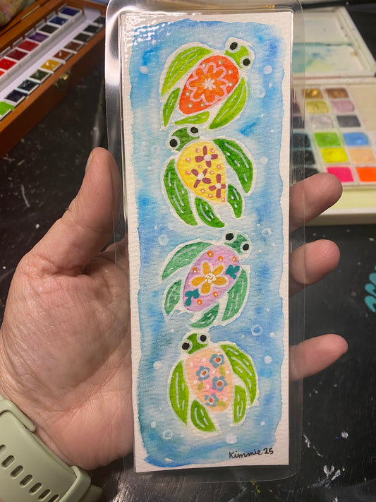Original hand painted Watercolor Bookmark