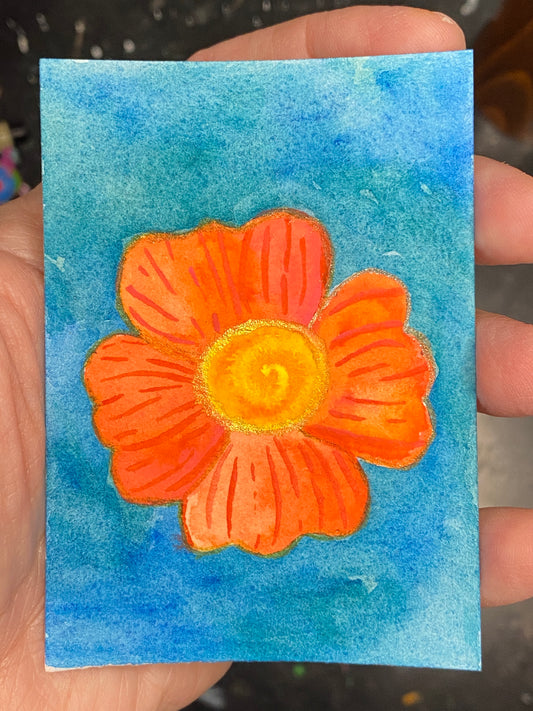 ACEO Funky Flower