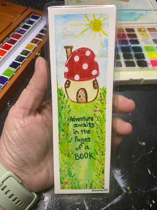 Original hand painted Watercolor Bookmark