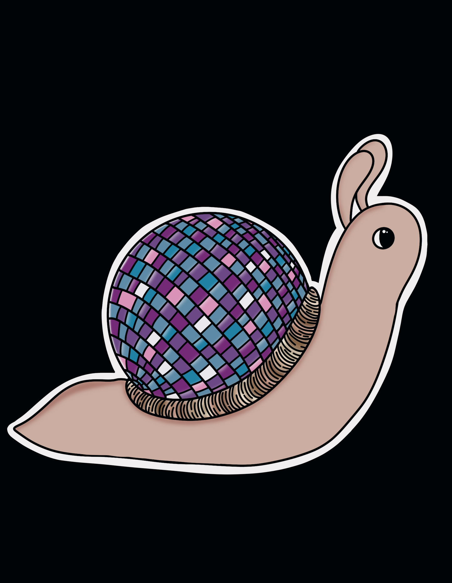 Purple Disco Snail Sticker