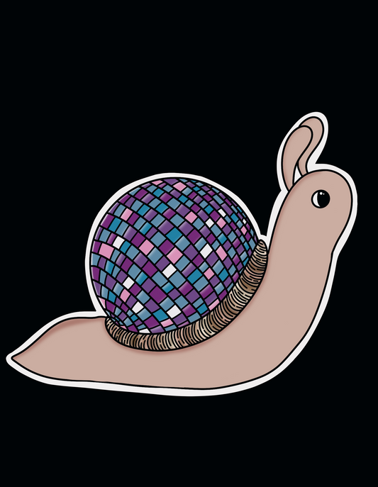 Purple Disco Snail Sticker