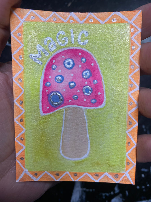 ACEO Magic Mushroom