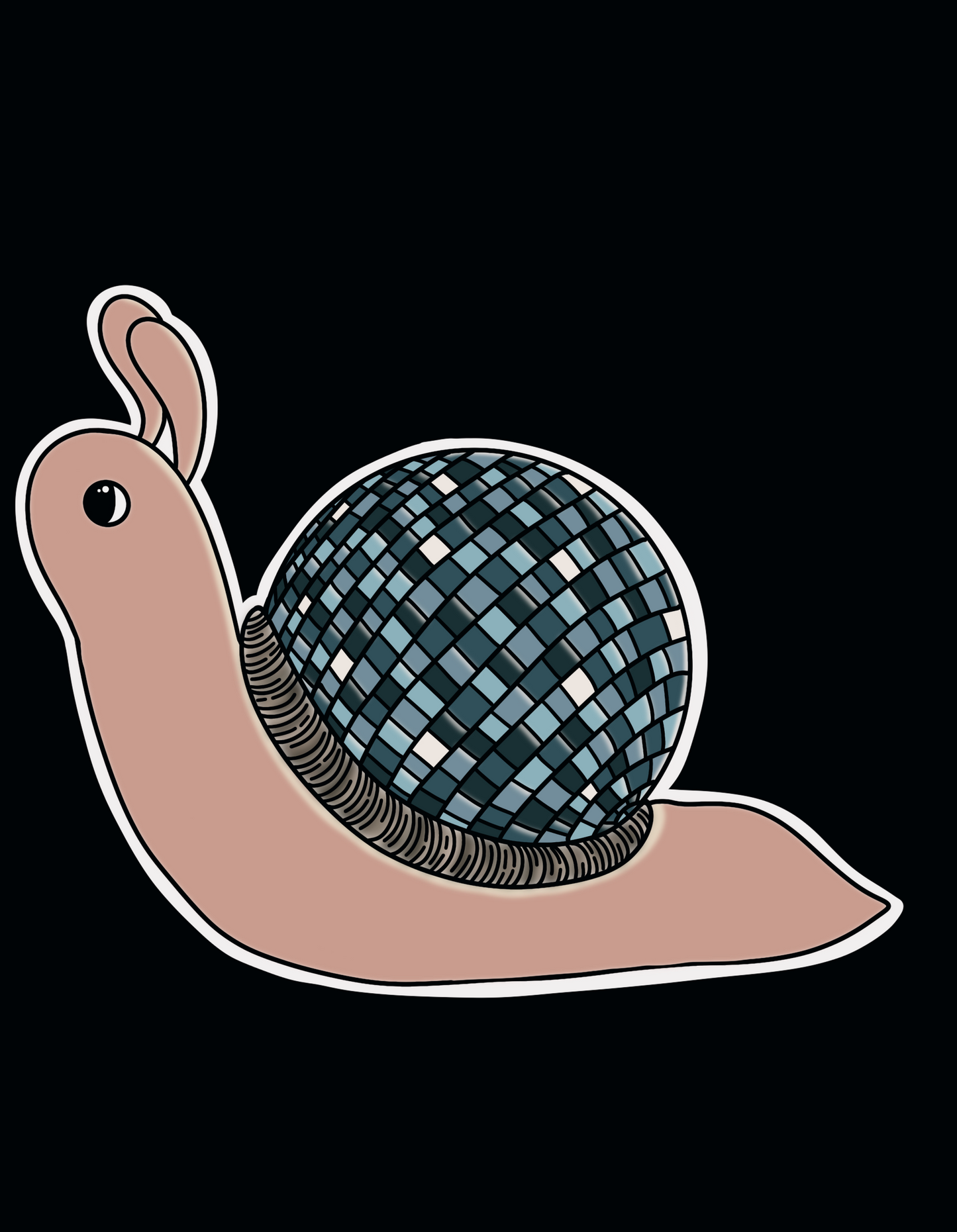 Blue Disco Snail Sticker