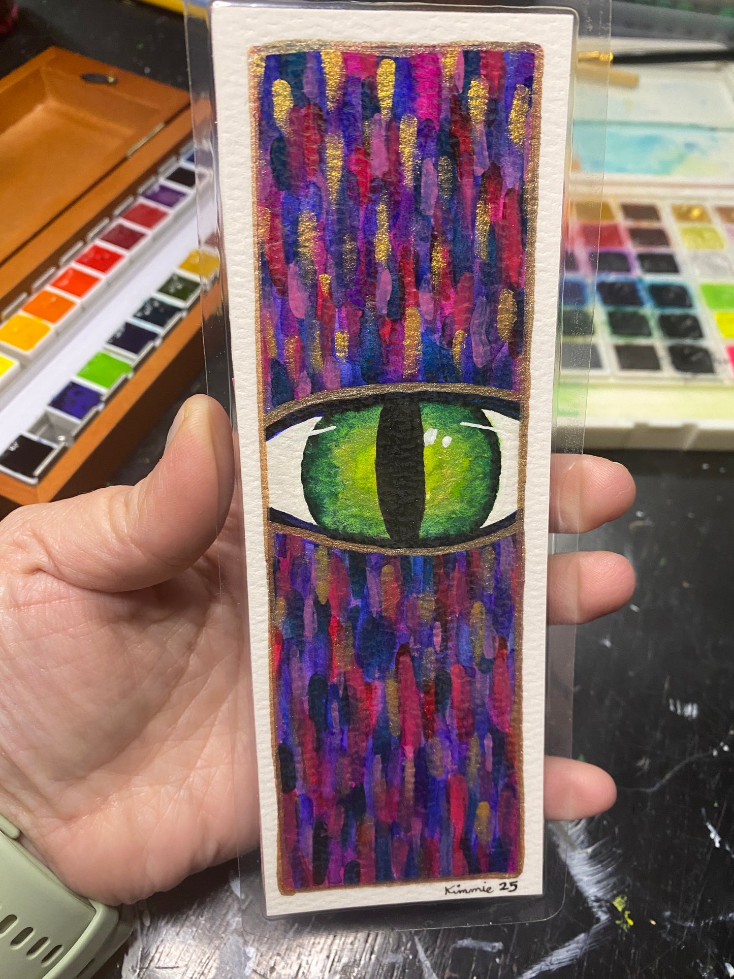 Original Had Painted Watercolor Bookmark