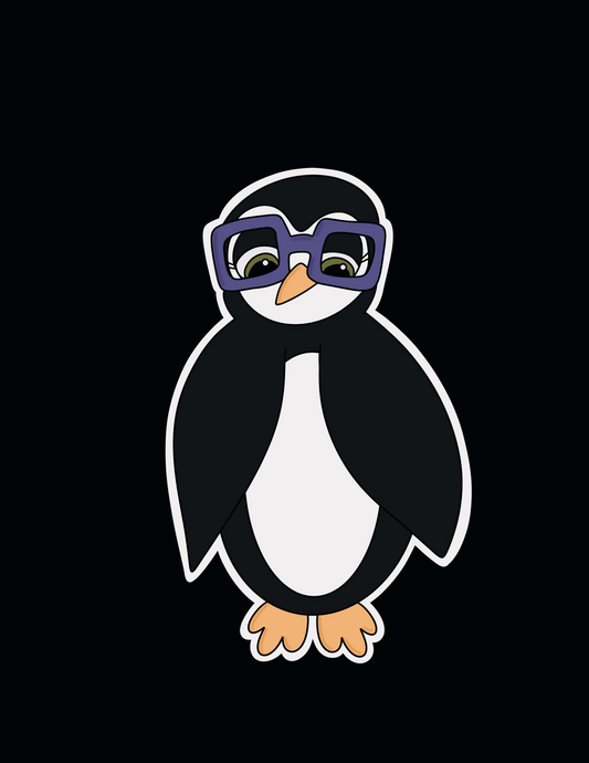 Penguin in glasses sticker