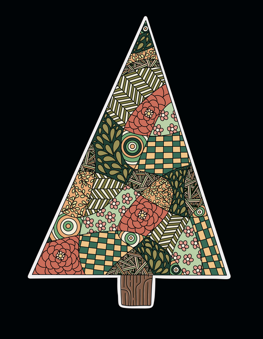 Doodle Christmas Tree Sticker